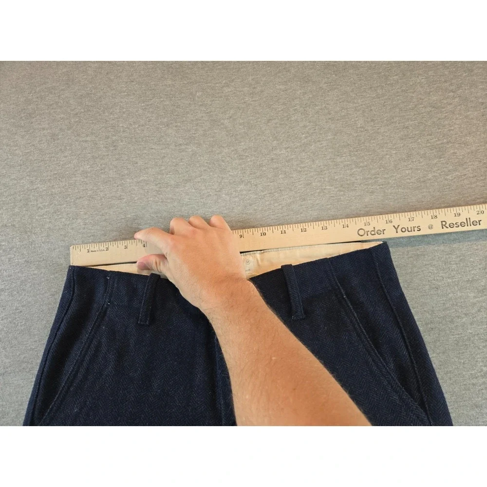 Thisisneverthat Pants Mens M‎ Navy Study Chevron Wool Trousers Crop 2014 F/W
